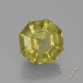Apatito Amarillo medio natural de 4.69 ct, Corte Octágono / Esmeralda, VS