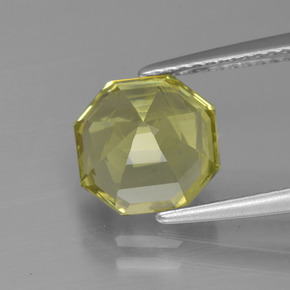 Apatita amarillo natural de 3,22 ct, corte esmeralda, VS