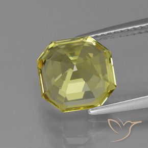 Apatito Amarillo medio natural de 4.10 ct, Corte Octágono / Esmeralda, VVS-VS