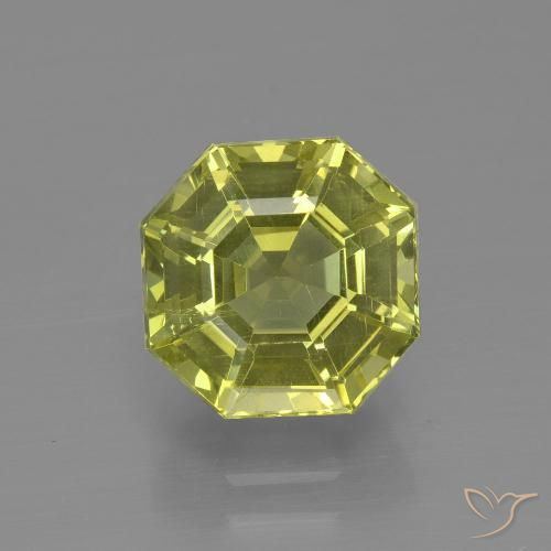 3.74ct Natural Amarillo verdoso Apatito, corte esmeralda, VS