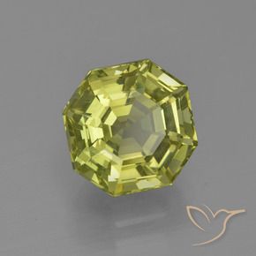 Apatito Amarillo verdoso natural de 3.74 ct, Corte Octágono / Esmeralda, VS
