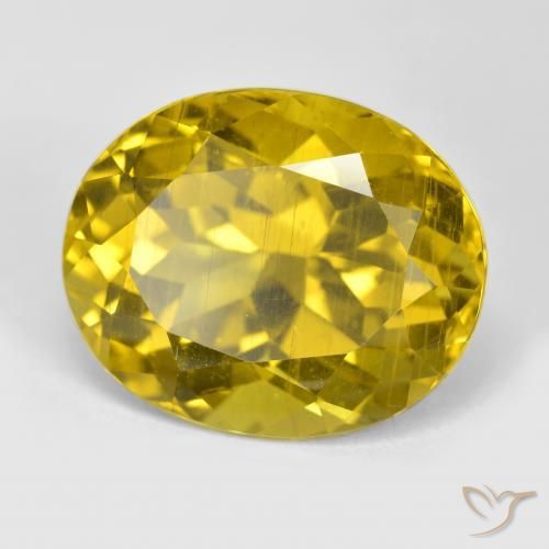 Apatito Amarillo dijón natural de 14.76 ct, Ovalada, VS