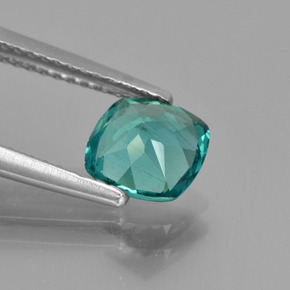 Apatita verde natural de 1,28 ct, corte cojín, VS