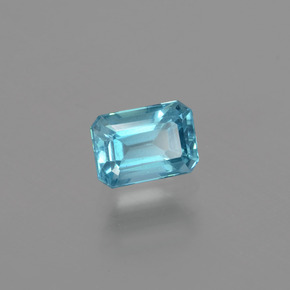 Apatita azul natural de 1,10 ct, corte esmeralda, VS