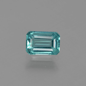 Apatito Azul verdoso natural de 1.30 ct, corte esmeralda, VS