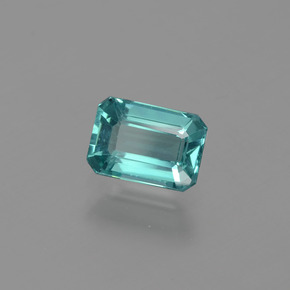 Apatito Azul verdoso natural de 1.30 ct, corte esmeralda, VS