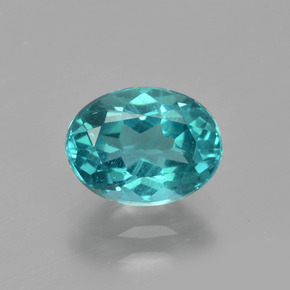 Apatita azul natural de 1,38 ct, corte óvalo, VS