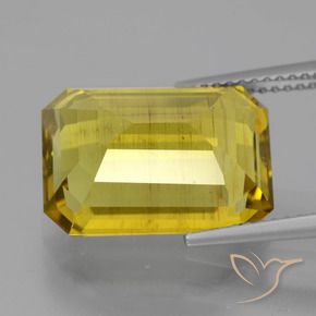 Apatito Amarillo púrpura natural de 10.57 ct, Corte Octágono / Esmeralda, VS