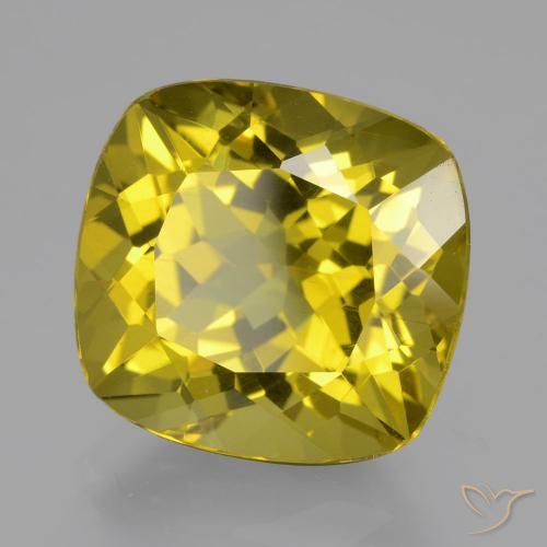 Apatito Dorado amarillento natural de 13.71 ct, Forma Cojín, VS