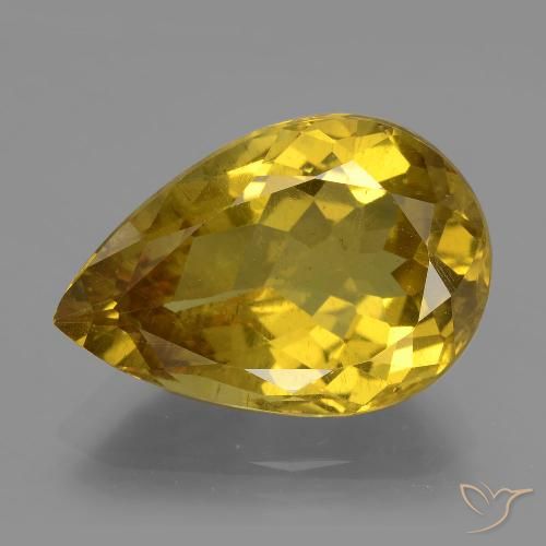 11.87ct Natural Dorado amarillento Apatito, En forma de pera, VS