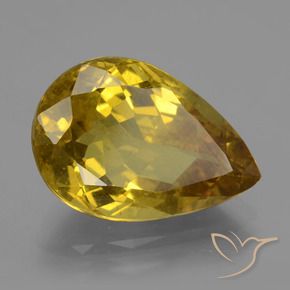 Apatito Dorado amarillento natural de 11.87 ct, En forma de pera, VS