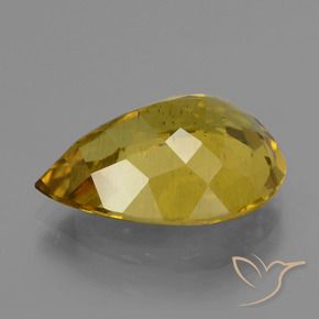 Apatito Dorado amarillento natural de 11.87 ct, En forma de pera, VS