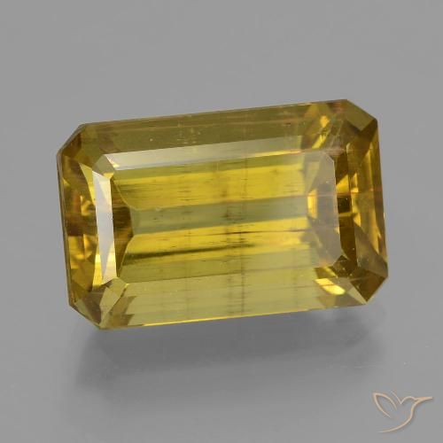 12.73ct Natural Amarillo dijón Apatito, corte esmeralda, VS