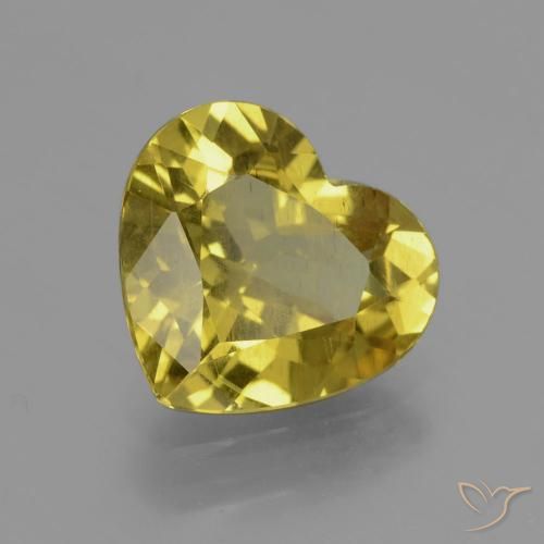 Apatito Amarillo medio natural de 3.93 ct, Corazón, VS
