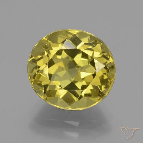5.33ct Natural Amarillo púrpura Apatito, Ovalada, VS