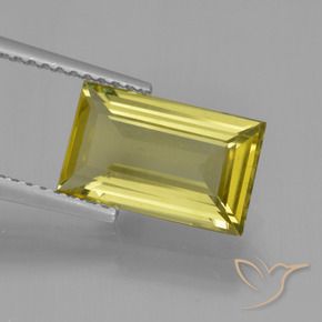 Apatito Amarillo claro natural de 3.02 ct, Corte Baguette, VS