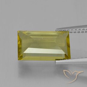 Apatito Amarillo claro natural de 3.02 ct, Corte Baguette, VS