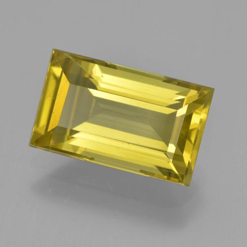 Apatita amarillo natural de 6,07 ct, baguette, VS