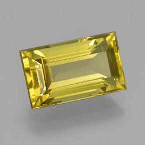 Apatita amarillo natural de 6,07 ct, baguette, VS