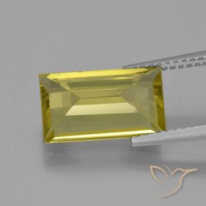Apatito Amarillo medio natural de 3.41 ct, Corte Baguette, VS