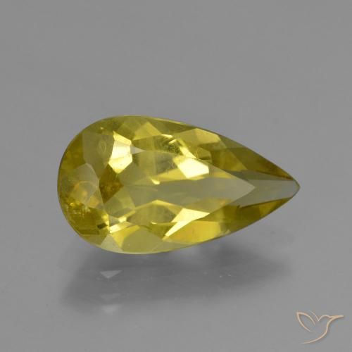 Apatito Amarillo medio natural de 3.30 ct, En forma de pera, VS-SI