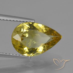 Apatito Amarillo dijón natural de 3.32 ct, En forma de pera, VS