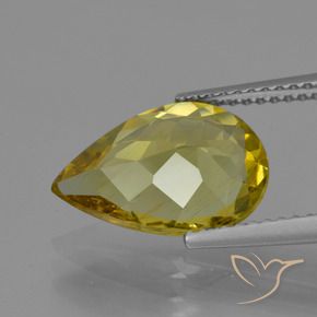 Apatito Amarillo dijón natural de 3.32 ct, En forma de pera, VS