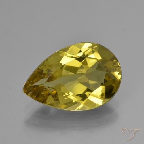 4.60ct Natural Dorado verdoso Apatito, En forma de pera, VS-SI