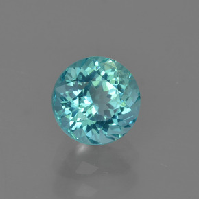 Apatita azul natural de 0,88 ct, corte redondo, VS