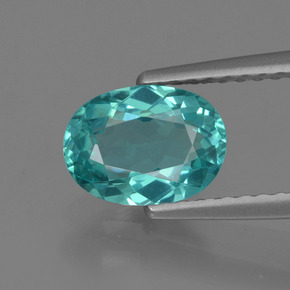 Apatita azul natural de 1,14 ct, corte óvalo, VVS-VS