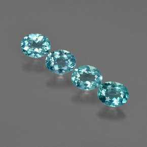 Gemas de apatita azul natural de  ct, corte óvalo, VS