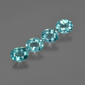 Gemas de apatita azul natural de  ct, corte óvalo, VS
