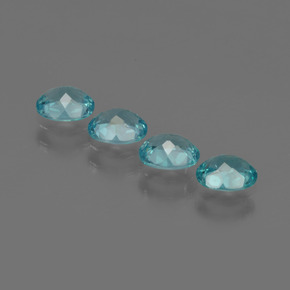 Gemas de apatita azul natural de  ct, corte óvalo, VS