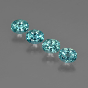 Gemas de apatita azul natural de  ct, corte óvalo, VS