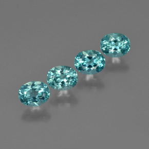Gemas de apatita azul natural de  ct, corte óvalo, VS