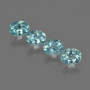 Gemas de apatita azul natural de  ct, corte óvalo, VS