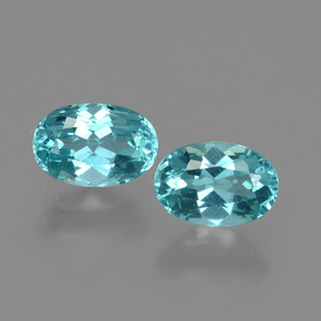 Gemas de apatita azul natural de  ct, corte óvalo, VS