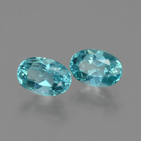 Gemas de apatita azul natural de  ct, corte óvalo, VS