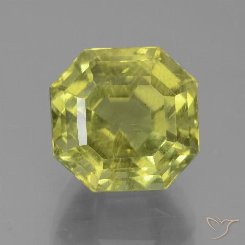 6.95ct Natural Amarillo limón Apatito, corte esmeralda, VS
