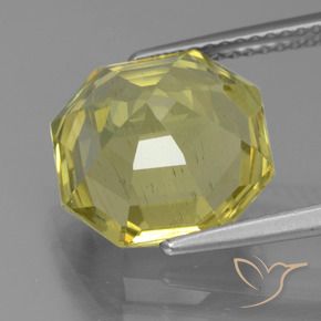Apatito Amarillo maíz claro natural de 7.08 ct, Corte Octágono / Esmeralda, VS