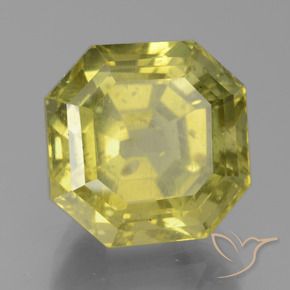 Apatito Amarillo medio natural de 9.42 ct, Corte Octágono / Esmeralda, VS
