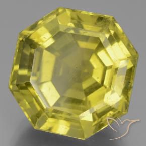 Apatito Amarillo medio natural de 15.89 ct, Corte Octágono / Esmeralda, VS