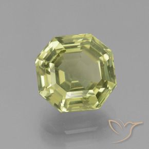 Apatito Verde amarillento natural de 3.86 ct, Corte Octágono / Esmeralda, VS