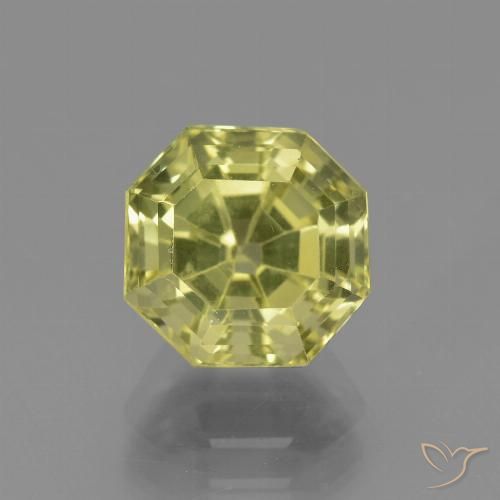 3.42ct Natural Amarillo verdoso Apatito, corte esmeralda, VS