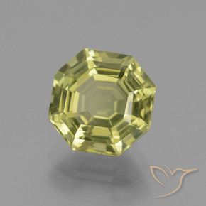 Apatito Amarillo medio natural de 3.32 ct, Corte Octágono / Esmeralda, VVS-VS
