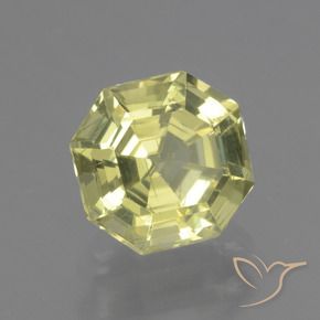 Apatito Amarillo limón natural de 1.63 ct, Corte Octágono / Esmeralda, VS