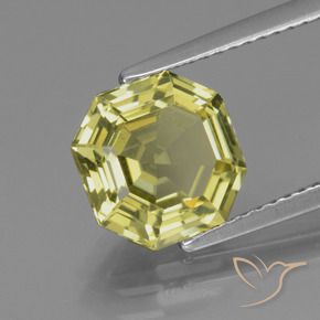 Apatito Amarillo medio natural de 3.33 ct, Corte Octágono / Esmeralda, VS