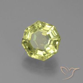 Apatito Amarillo  verdoso natural de 2.81 ct, Corte Octágono / Esmeralda, VS