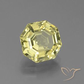 Apatito Amarillo medio natural de 2.85 ct, Corte Octágono / Esmeralda, VVS-VS