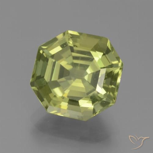 4.58ct Natural Verde amarillo Apatito, corte esmeralda, VS